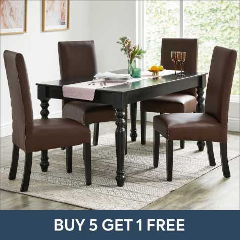 Pu Chair Dining Furniture Homechoice, Leather And Wood Dining Room Chairs
