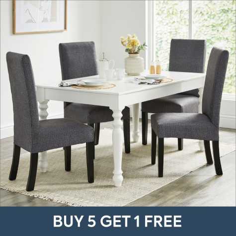Texas Fabric Chair Dining Furniture, Fabric Dining Room Chairs Grey